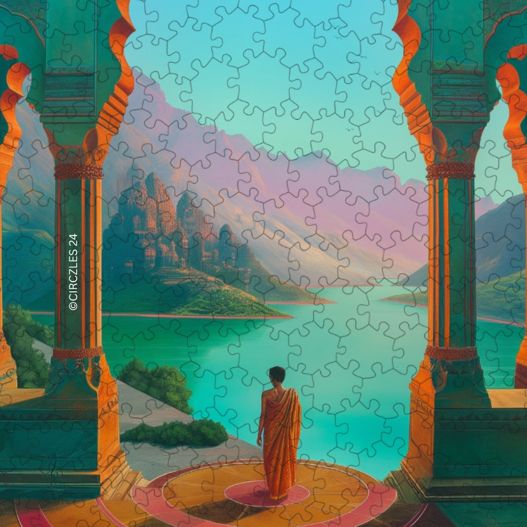 Serenity Level 17 - Round Wooden Puzzle with Hexagonal Grid | CogZart