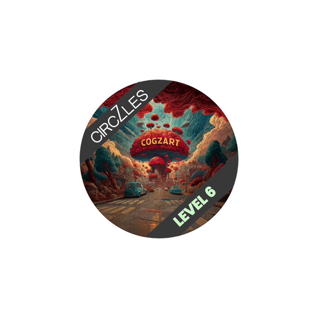 Surreal Mushroom Wooden Puzzle for Adults — Red Alert