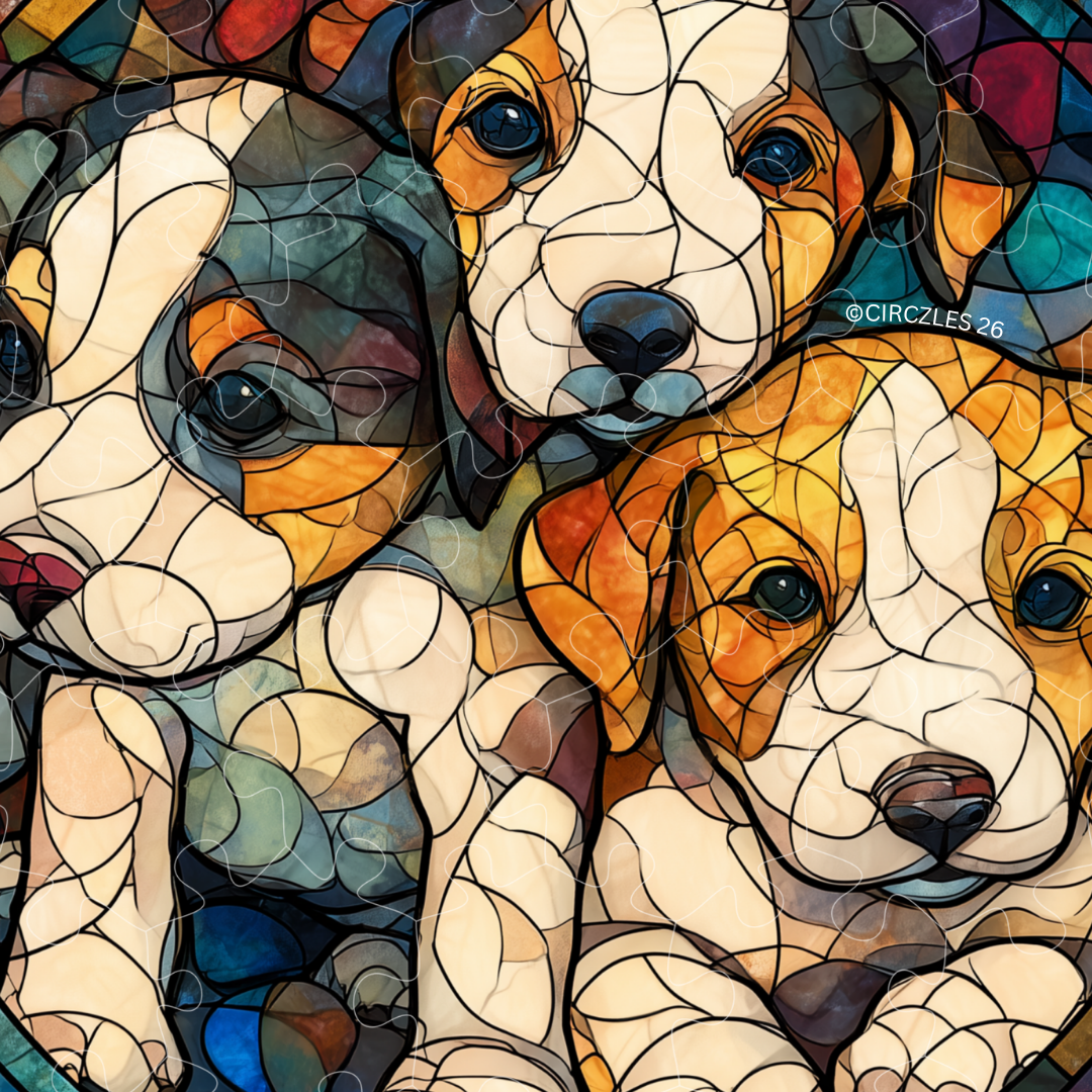 Stained Glass Dog Jigsaw Puzzles | Glass Puppies