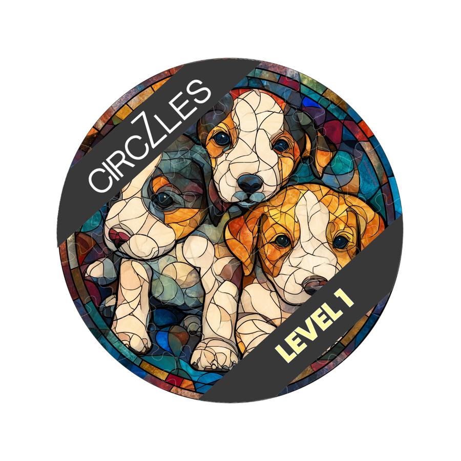 Stained Glass Dog Jigsaw Puzzles | Glass Puppies