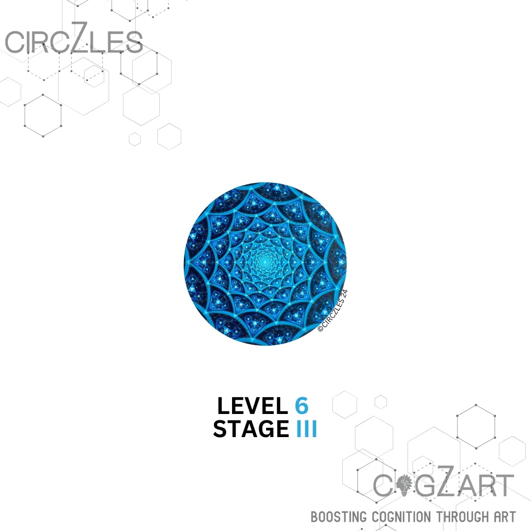 Alpha Blue Level 6 - Hexagonal Puzzles for Adults | CogZart