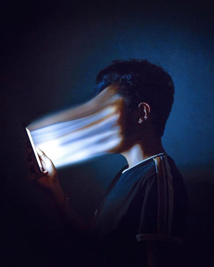 Digital overload represented through a person and smartphone