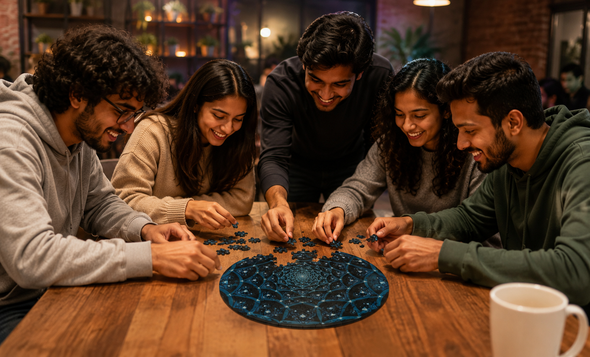 People participating in a CogZart event experience