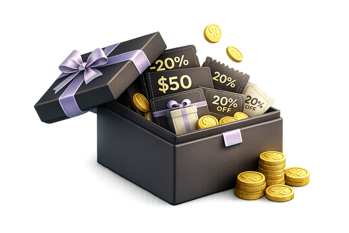Gift box representing CogZart loyalty rewards