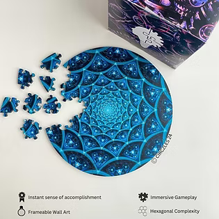 Alpha Blue Level 6 - Hexagonal Puzzles for Adults | CogZart