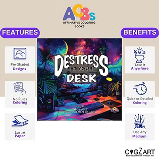 Destress at your Desk desk stress coloring book Standard